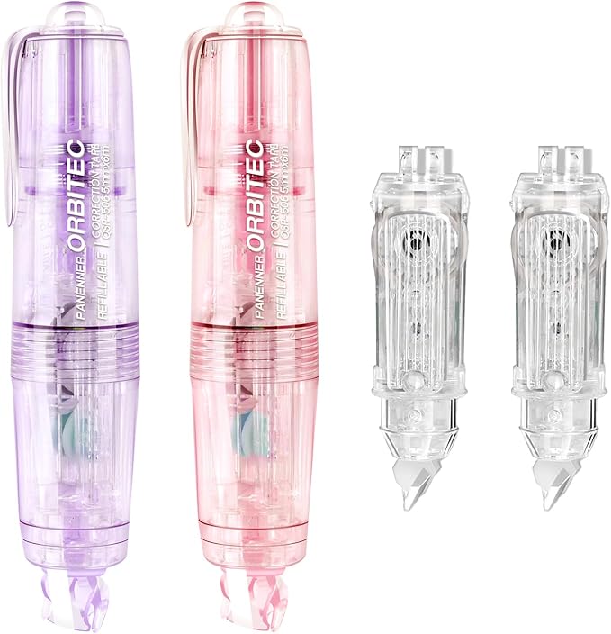 White Correction Tape Out,Refillable Retractable Quick Dry Japan Aesthetic Cute White Correction Tape Pen, with Easy to Use Mini Small Pen Shaped Applicator (retractable)