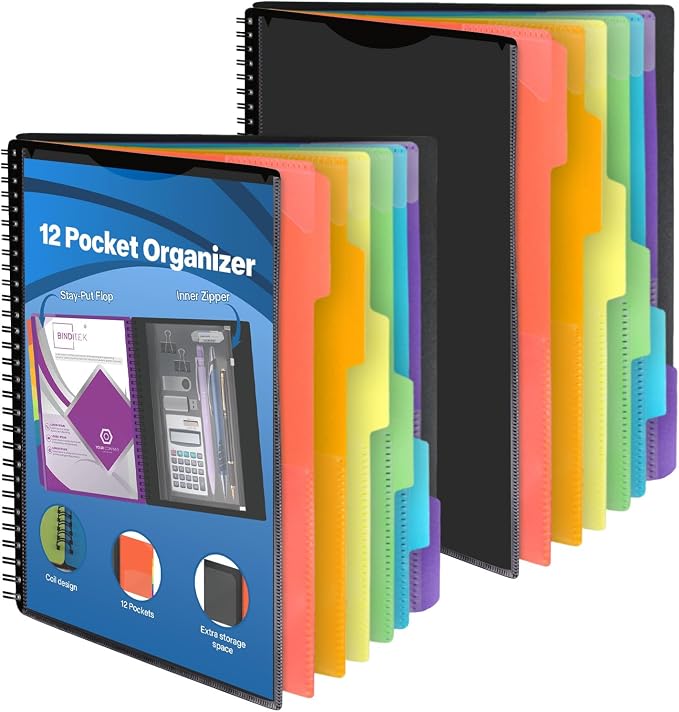 2 Pack 12 Pocket Poly Project Organizer by Binditek