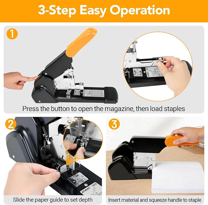 AFMAT Heavy Duty Stapler 220 Sheets, Large Staplers - Image 7