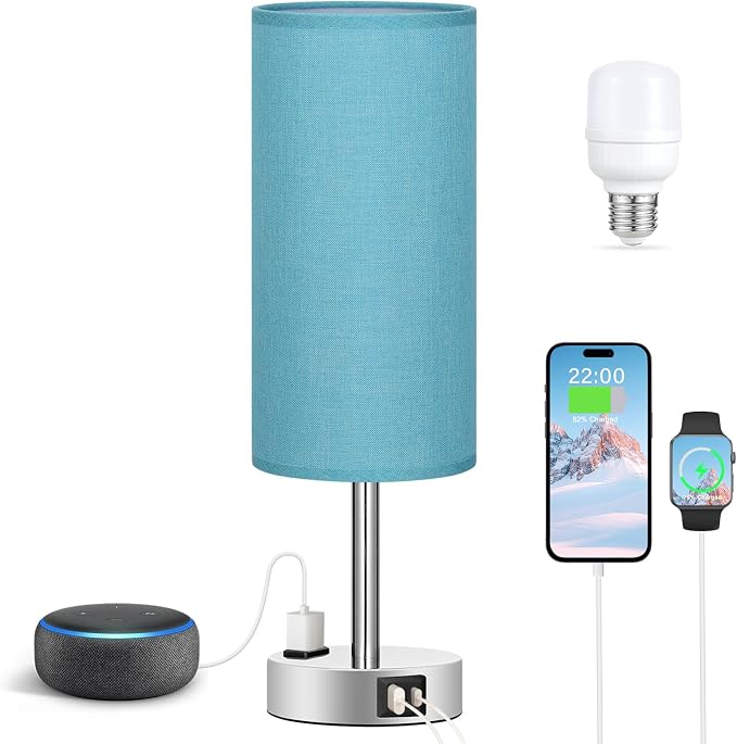 Fenmzee Turquoise Nightstand Table Lamp - Image 6