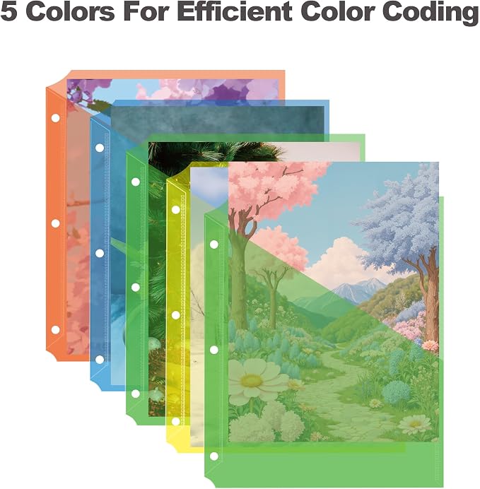 Seashell 25 Pack Poly Translucent Slash File Jacket, 3 Hole Punch Binder - Image 6