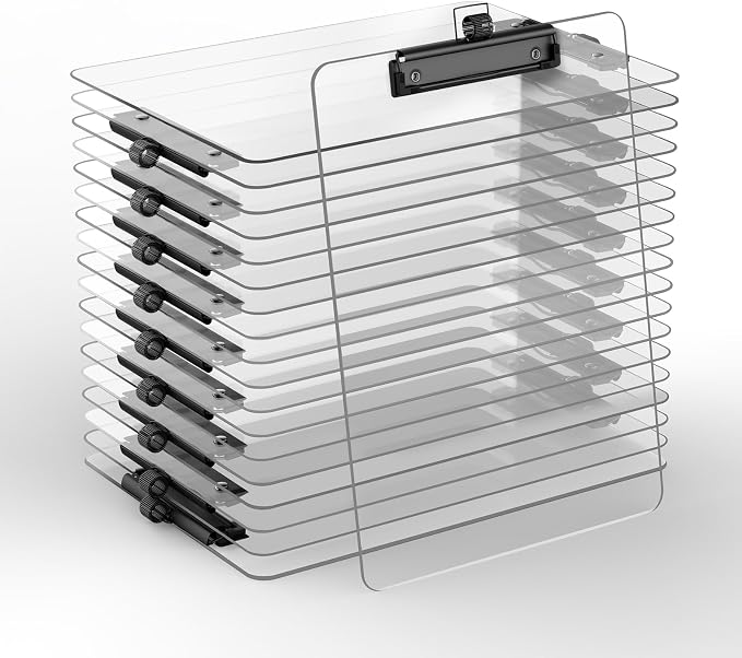 Clear Clipboard with Pen Holder, 8.5 x 11 Clip Boards | Black Low Profile Clip by Juvealoe