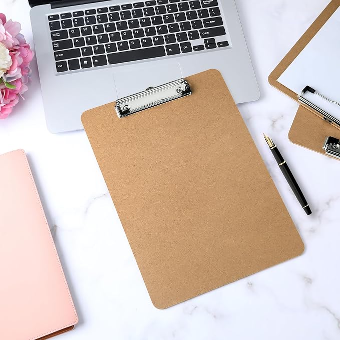 Wood Clipboards Set of 4, Letter Size Hardboard Clip Board 8.5x11 | A4 Standard - Image 7