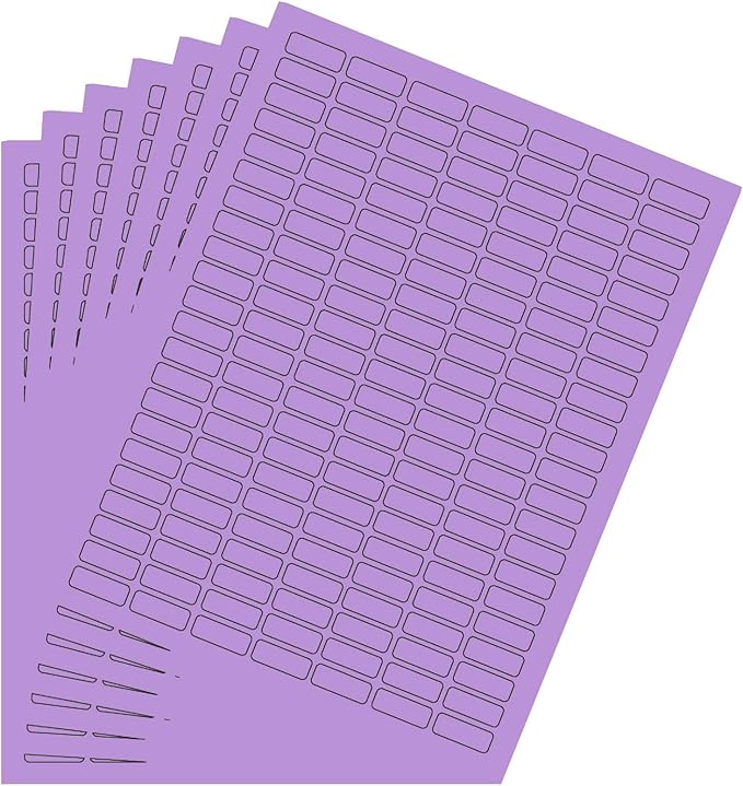 Purple Sticker Label Sheets Bulk Printable Paper Labels 1 inch x 0.375 inch by RoyalGreen