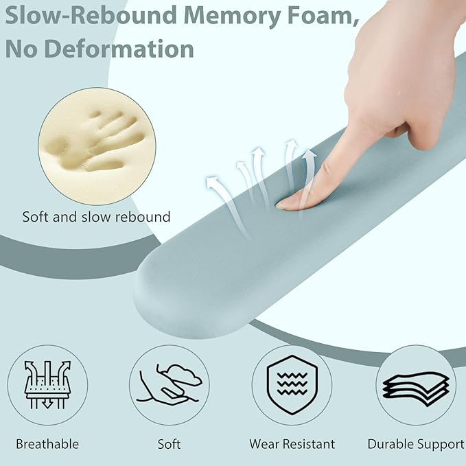 Sushret Mouse Pad and Keyboard Wrist Rest, 3-in-1 Gel Memory Foam Ergonomic - Image 4