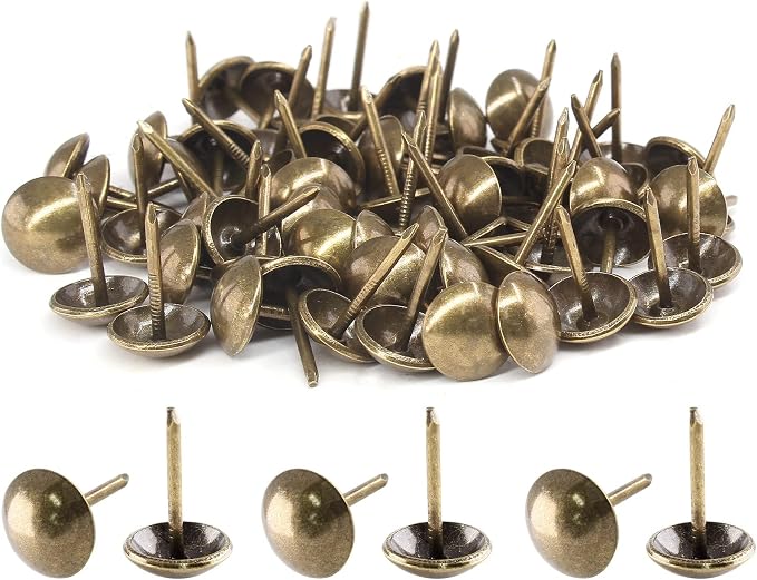 Piutouyar 200 Pcs Bronze Upholstery Tacks Antique Metal Thumb Tacks Round Head by Piutouyar