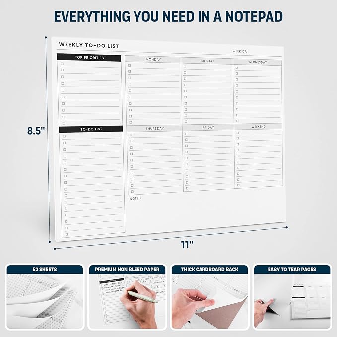 Weekly Planner Pad: To Do List Desk Notepad - Image 4