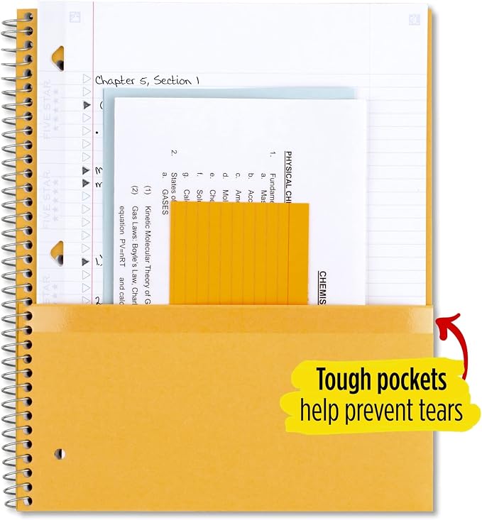 Five Star Spiral Notebook + Study App, 3 Subject, College Ruled Paper, 8-1/2" x - Image 5