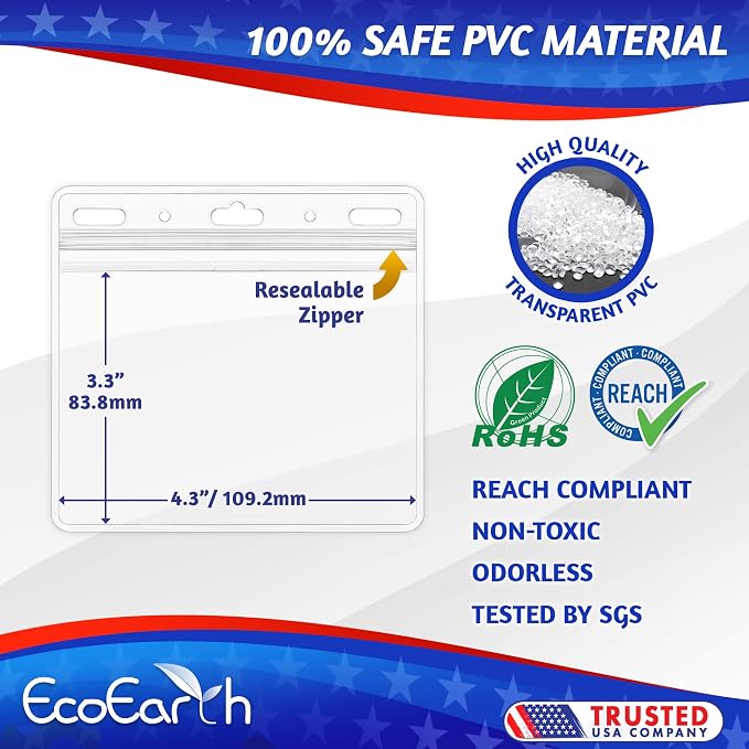EcoEarth - Horizontal Card Protector w/Soft Edge - Sealable 4x3 Inch, 100 Pack - Image 2