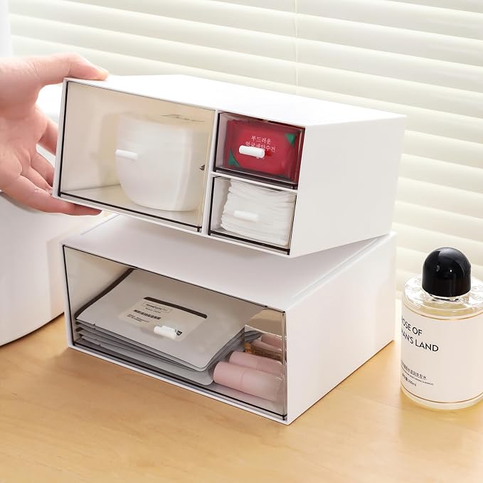 MILULUGO Desk Organizer with 4 Drawers, Makeup Organizer, Desktop Storage Box - Image 6