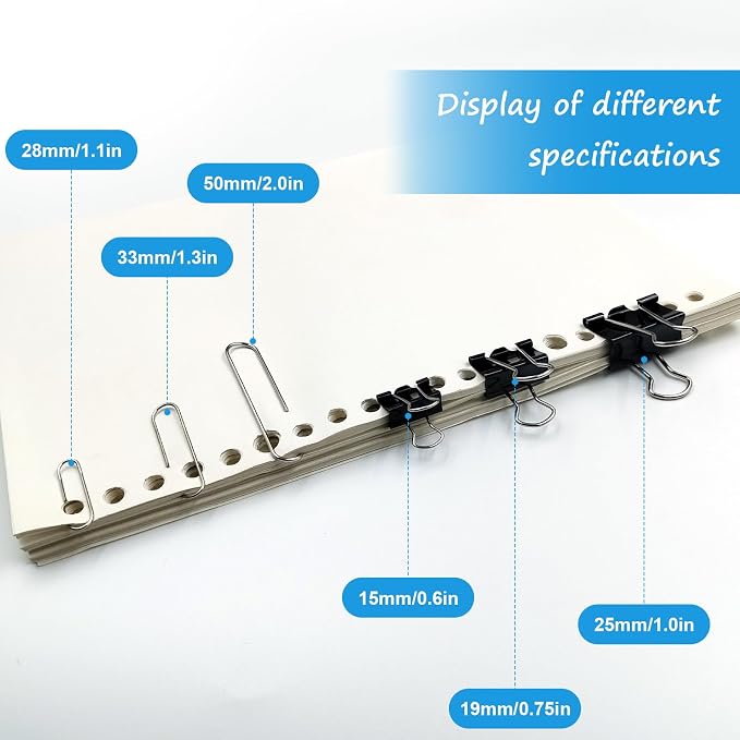 Binder and Paper Clips Set, Office Supplies - Image 7