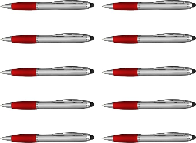 DISCOUNT PROMOS Stylus Ballpoint Pens Set of 10, Bulk Pack by DISCOUNTPROMOS