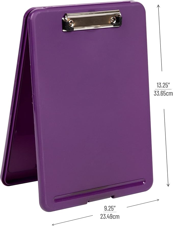 Mind Reader Clipboard with Storage, Nursing Clipboard, 9.25"L x 13.25"W x 1"H - Image 3