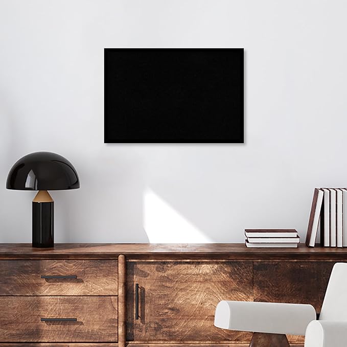 Amanti Art Black Cork Board for Wall, 17x25 Vision Board with Black Wood Frame, Medium Corkboard Office Decor for Home Organization, Modern Corkboard Pinboard to Display Items for Home Organization-DeskLoop Office