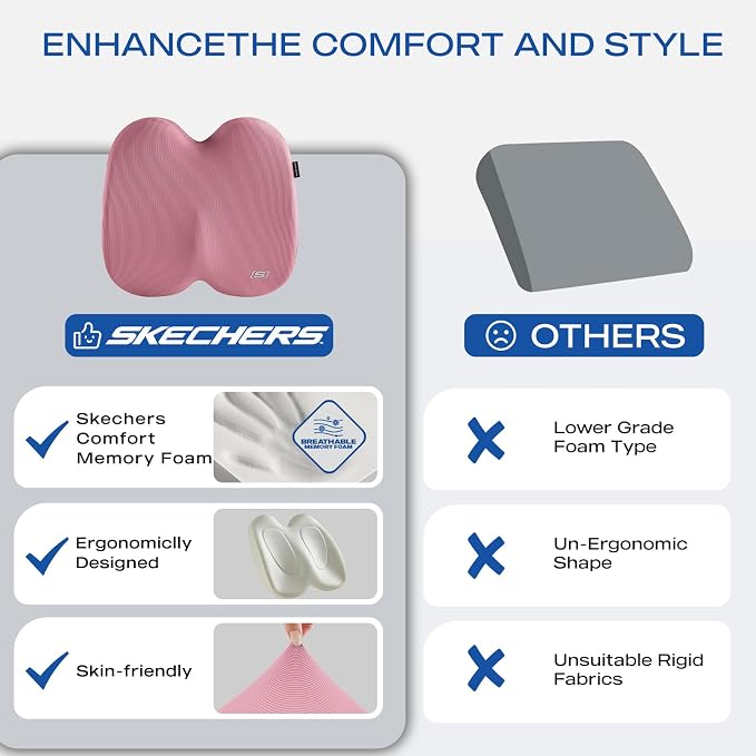 Skechers Seat Cushion, Ergonomic Memory Foam Cushion - Image 6
