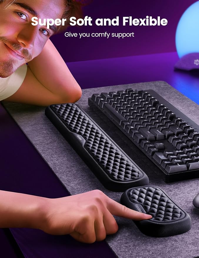 Vaydeer Wrist Rest for Keyboard and Mouse, Computer Ergonomic Wrist Support Pad - Image 2