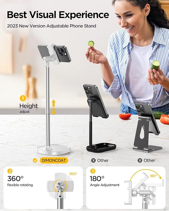 DIMONCOAT Adjustable Aluminum Alloy Cell Phone Stand - Image 2