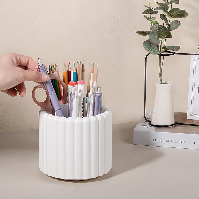 Anyoifax 360° Rotating Pen Holder 7 Slots Desk Organizer Removable Pencil Cup - Image 3
