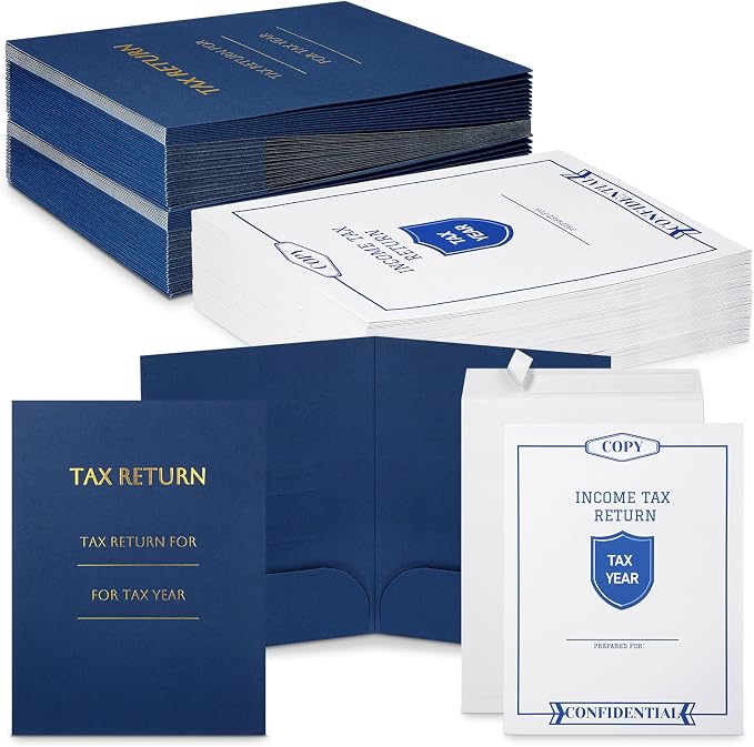 Skyygemm 50 Pcs 9 x 12 Inch Tax Return Envelopes and Tax Return Folders Set 25 by Skyygemm
