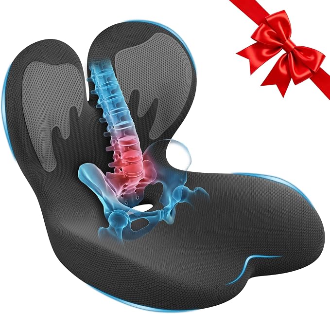 Thick Car Seat Cushion with Lumbar Support by AEGISCOVER