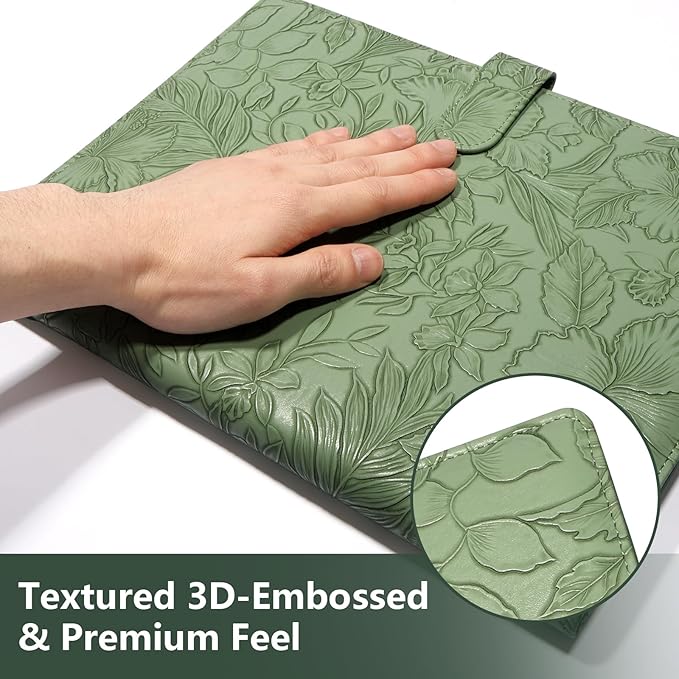 Professional Padfolio Portfolio Binder, Textured Embossing Faux Leather Folder - Image 4