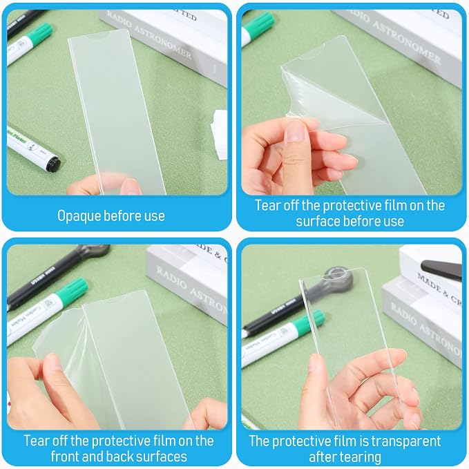 Yulejo 30 Pack Acrylic Name Plate Holder 2x8 Inch, Insertable Office Sign Holder - Image 4