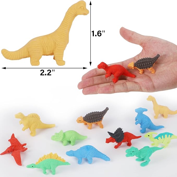 Cllayees 72 Pcs Animal Erasers for Kids, Dinosaur 3D Puzzle Eraser Bulk - Image 2