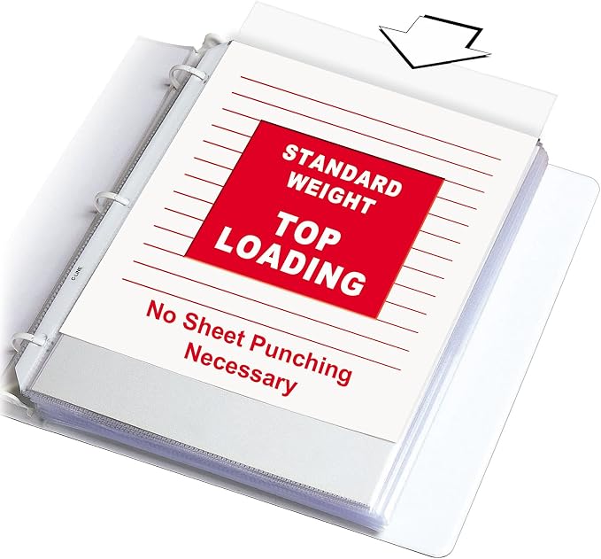 C-Line Top Loading Standard Weight Poly Sheet Protectors, 8.5 x 11 Inches - Image 2