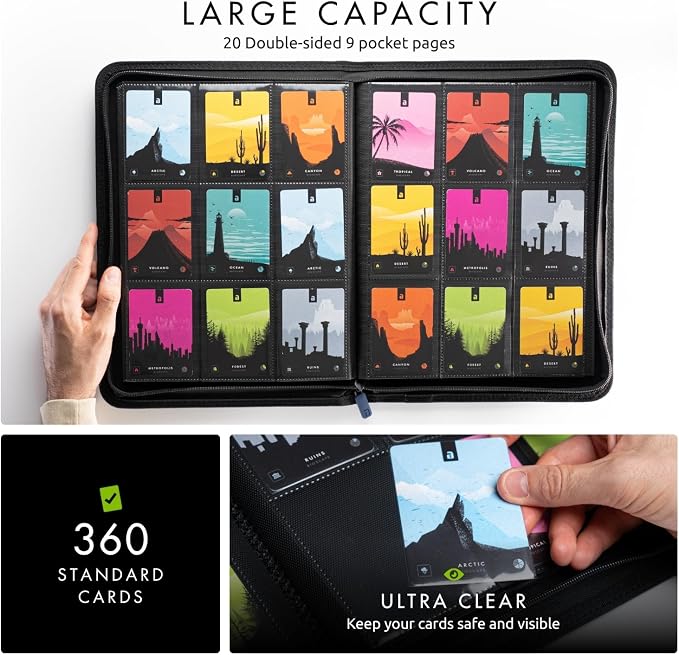 Vault X 9 Pocket Zip Binder, 360 Cards, Exo-Tec Material, 20 Side-Loading Pages - Image 4