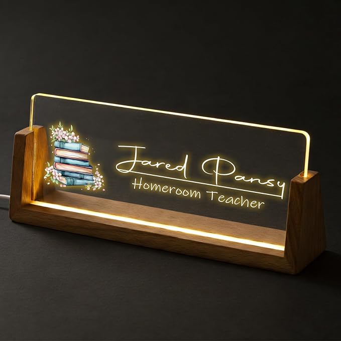 Custom Desk Name Plate, Light Up Acrylic Office Sign, Personalized Gift - Image 2