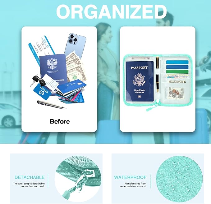 Passport Holder for Travel, Women Rfid Blocking Passport Wallet, Travel - Image 5