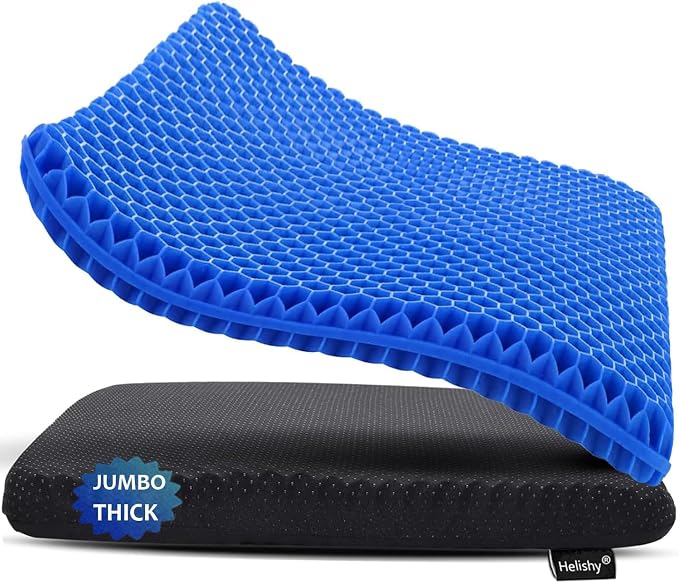 Gel Seat Cushion, Jumbo&Thick Gel Cushion Chair Pads by Helishy