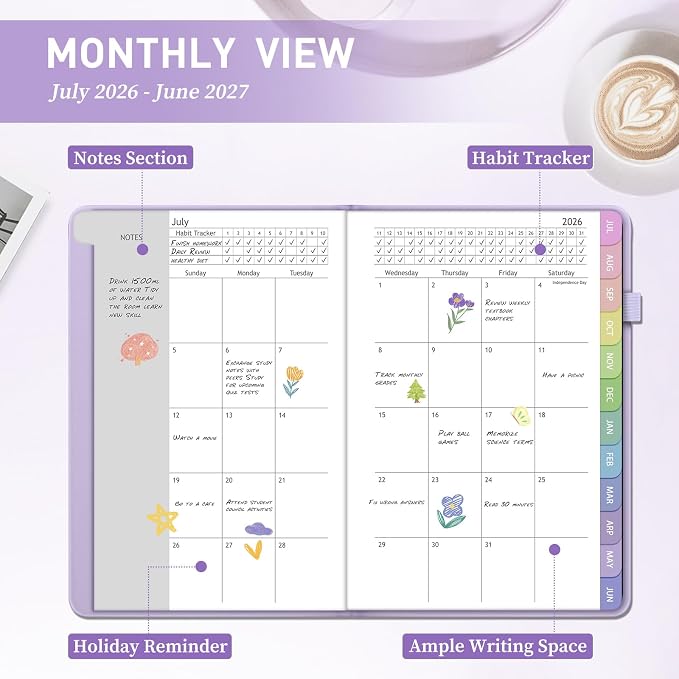 Academic Planner 2026-2027, Weekly and Monthly Academic Year Calendar Planner - Image 3