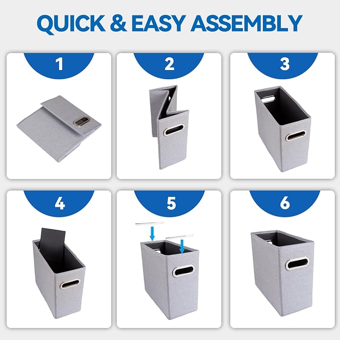 2 Packs Letter Size File Organizer, File Folders Organizer, Fabric Storage Box - Image 6