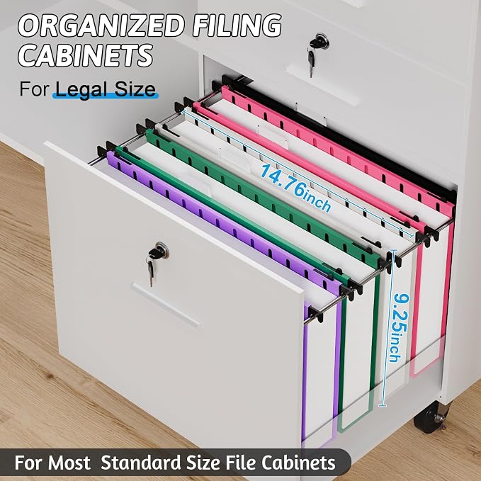 Extra Capacity Legal Size Plastic Hanging File Folders, Heavy Duty 2 Inch - Image 3