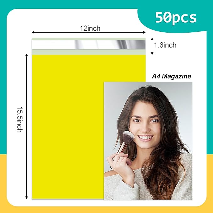 Poly Mailers 12x15.5 Inch 50 Pcs, Tear Resistant and Waterproof Mailing - Image 2