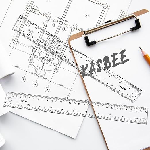 Plastic Ruler 12 inch, Centimeters, Millimeters, Straight Measuring Tools - Image 7