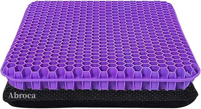 Gel Seat Cushion for Long Sitting, Double Thick Office Desk Home Wheelchair by Unknown