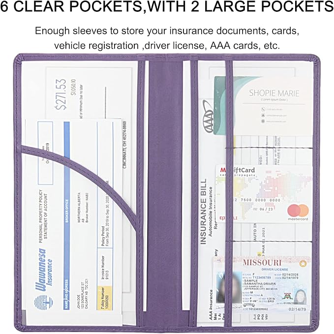 LumiMokki Premium Car Registration & Insurance Card Holder - Image 4