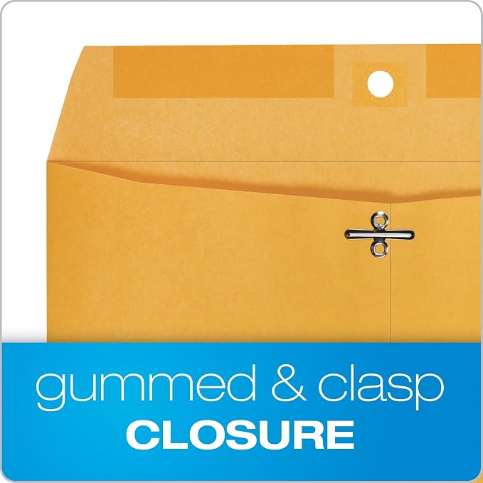 Quality Park 11-1/2 x 14-1/2 Clasp Envelopes, 100 Pack, Open-End - Image 3