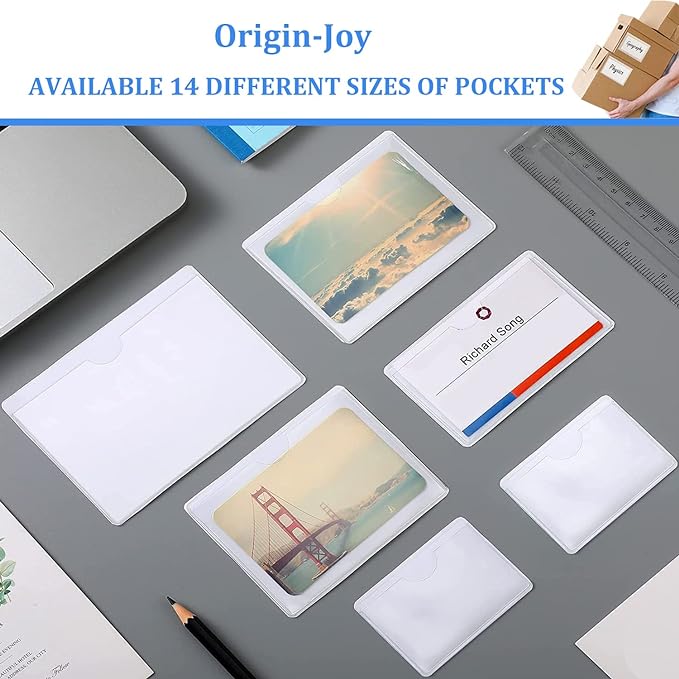 Origin-Joy 50 PCS Self-Adhesive Index Label Pockets - Image 6