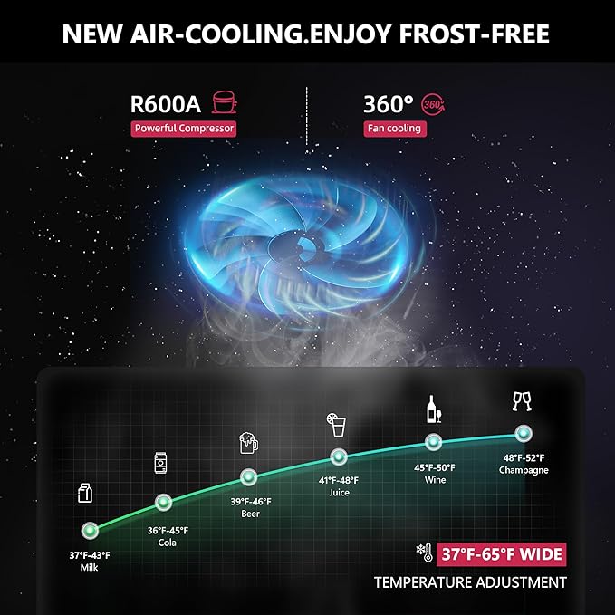 24 Inch Beverage Refrigerator, Beverage Cooler 180 Can Built-in Design, Under Counter Beer Fridge with Glass Door for Soda, Wine, Water - For Kitchen, Office or Bar-DeskLoop Office