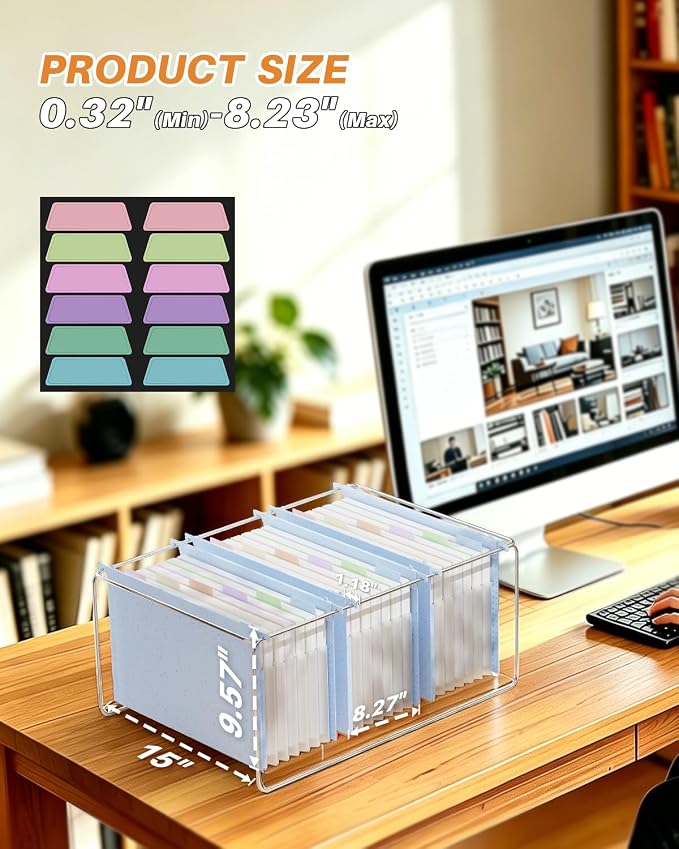 Ansook Legal Size Hanging File Folders, 1.2" Expandable 7 Accordion Pockets - Image 4