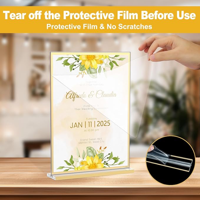 EHWINE Acrylic Sign Holder 4 x 6, 20 Pack Double-Sided Stand up Table Top Sign - Image 4
