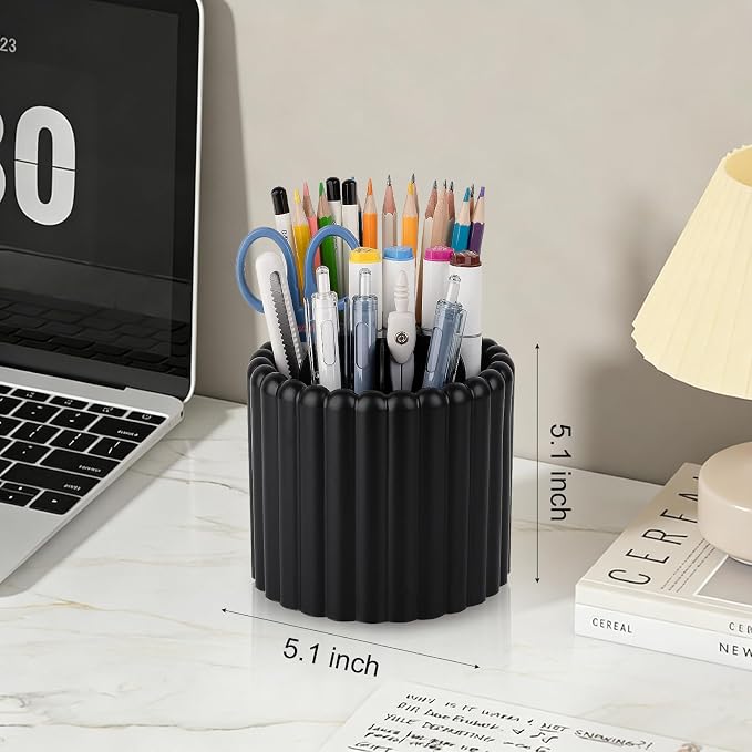 Anyoifax 360° Rotating Pen Holder 7 Slots Desk Organizer Removable Pencil Cup - Image 5