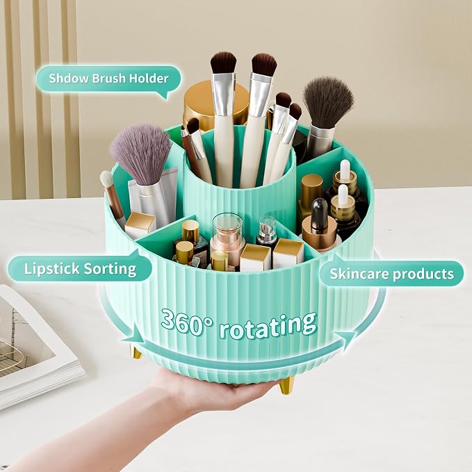 fanado 360° Rotate Makeup Brush Holder Organizer, Makeup Organizers Countertop - Image 2