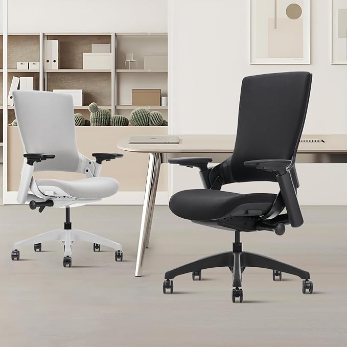 CLATINA Office Chair Swivel Executive Chair, Adjustable Ergonomic Computer Chair with 3D Armrest and Lumbar Support, Fabric Backrest Task Chair for Home Office Conference Room-DeskLoop Office