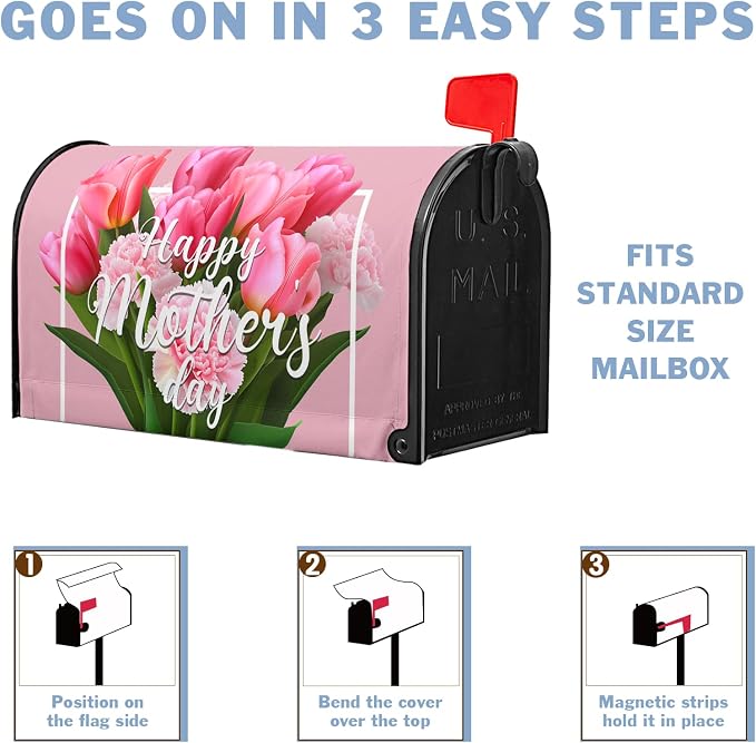 Happy Mothers Day Mailbox Cover Flowers Mailbox Covers Post Letter Box Cover - Image 5