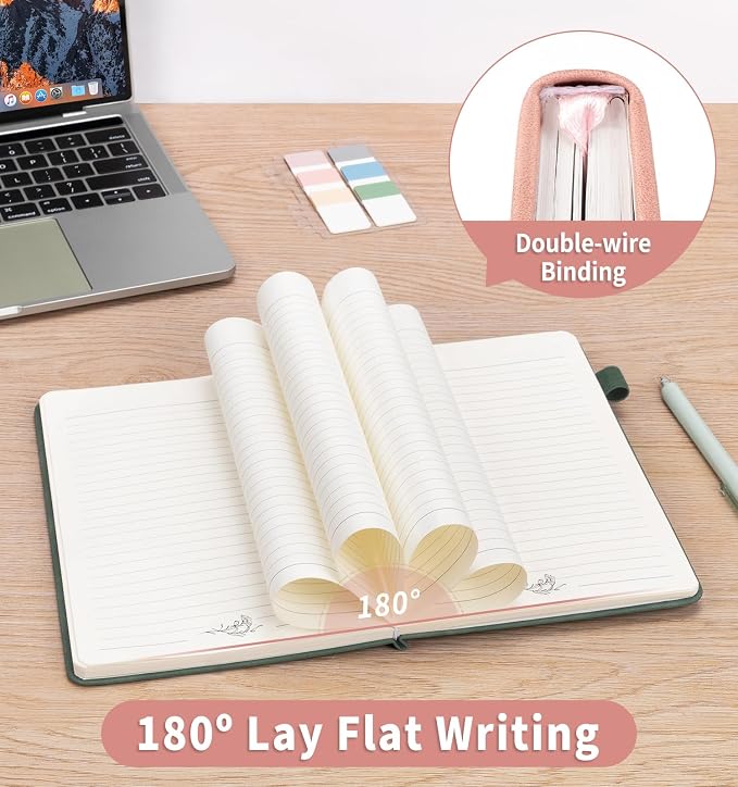 Lined Journal Notebook for Women Men, A5 Hardcover Leather Journals for Writing - Image 4