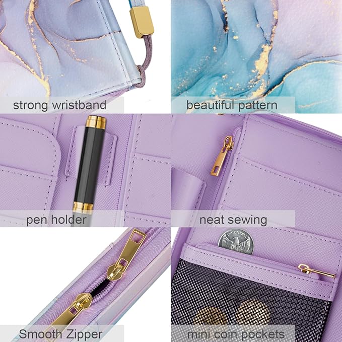 Family Passport Holder Wallet RFID Blocking Document Organizer PU Leather - Image 4